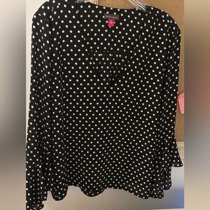 Vince Camuto Black and White Polka Dot Top